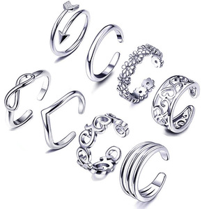 Bohemio sin fin cobre dedo del pie anillos minimalista flor <span class=keywords><strong>Opem</strong></span> pies nudillo anillo mujeres pie joyería al por mayor - Product Image 4