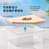 Baignoire transparente en acrylique pour hamster, bac à sable pour hamster syrien, grande toilette pour petits animaux, accessoires de cage, vente en gros