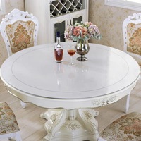 Vente chaude diamètre 3mm d'épaisseur étanche Transparent résistant à l'huile rond Table protecteur Anti-chaud onglet rond clair Pvc nappes