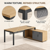 Bureau de direction en bois, design moderne, modulaire, pour bureau commercial, tables de poste de travail pour 4 à 6 personnes