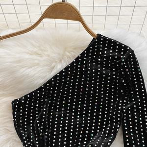 Abito sottile in <span class=keywords><strong>velluto</strong></span> Sexy abito <span class=keywords><strong>Midi</strong></span> da sera formale da donna - Product Image 4