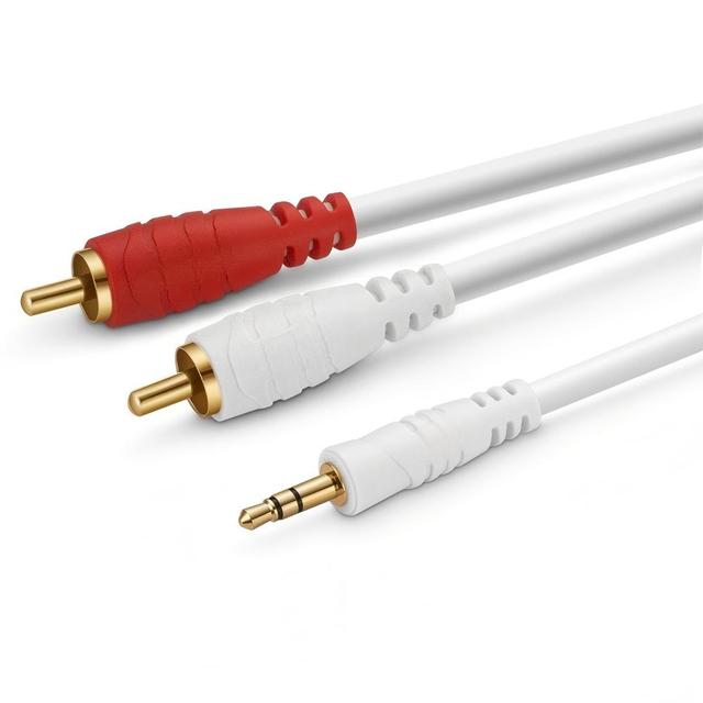 3.5mm to Dual RCA Audio Cable Male to Male, Gold Plated Connectors for HiFi Amplifier, DVD, Home Theater, Car Audio