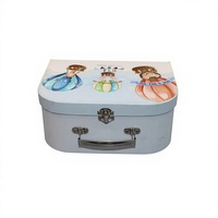 Personalisierte Logo-Kartonkoffer-Box Niedliche Papier-Spielzeugkiste mit Metallgriff und Verschluss für Babyparty-Geschenke Kinderkleidung