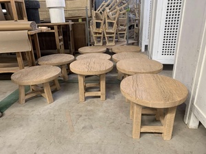 Tavolino rotondo in legno di olmo riciclato da soggiorno di lusso in stile <span class=keywords><strong>vintage</strong></span> cinese tavolino da salotto naturale antico ad incastro - Product Image 5