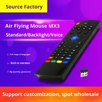Télécommande universelle OEM MX3 Air Mouse 2.4G sans fil avec clavier, piles AAA, commande vocale et rétroéclairage, portée 10m pour boîtier TV