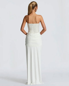 Elegant <strong>Strapless</strong> <strong>Sequin</strong> Sleeveless Maxi <strong>Dresses</strong> Patchwork Back Zip Sexy Bodycon Women's Evening Club Party Long <strong>Dresses</strong> - Product Image 5