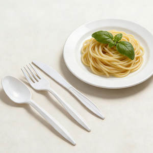 Kit de <span class=keywords><strong>couverts</strong></span> jetables écologiques, cuillère et fourchette avec étui en papier, logo personnalisé, camping, vente en gros - Product Image 1