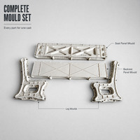 Moule de banc de jardin en béton Reazone, coffrage en plastique réutilisable pour banc de parc préfabriqué à effet bois