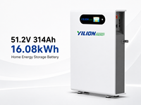 1 Pc MOQ 51.2V 16kWh LiFePO4 Baterai Rumah Hybrid Split Grid dengan Layar Sentuh Pintar, Komunikasi CAN, Kustomisasi OEM/ODM