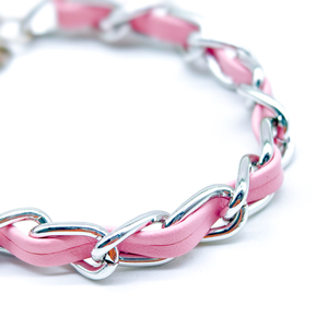 Einfache rosa PU Braid Leder Armbänder für Frauen Brustkrebs Awareness Heart Ribbon Charm Schmuck Werbe Brustkrebs - Product Image 6