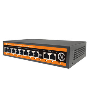 Conmutador PoE de fábrica 4 8 <span class=keywords><strong>16</strong></span> 24 puertos montaje en rack 10/100M y 1000M Gigabit no gestionado 48V conmutador de fibra Ethernet PoE para cámara IP CCTV - Product Image 2