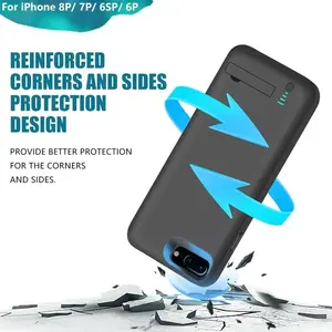 Funda Cargadora Delgada con Batería de 10000 mAh para <span class=keywords><strong>iPhone</strong></span> <span class=keywords><strong>8</strong></span> <span class=keywords><strong>Plus</strong></span>, 7, 6 <span class=keywords><strong>Plus</strong></span>, 6S <span class=keywords><strong>Plus</strong></span>, Cubierta de Carga Portátil, Banco de Energía, Batería de 5.5 Pulgadas - Product Image 1