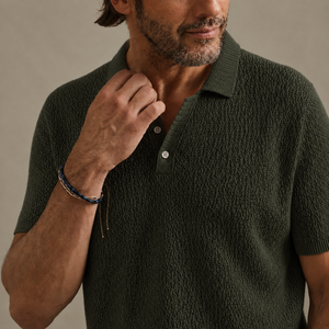 Polos de golf personnalisés en maille ajourée pour hommes, ivoire, style Old Money, manches courtes, marque privée, fabricant OEM ODM - Product Image 4
