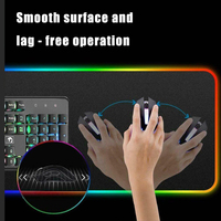 Tapis de souris de jeu RVB Grand tapis de souris de jeu pour joueur Tapis de bureau avec 7 modes d'éclairage Tapis de bureau pour ordinateur PC (carte)