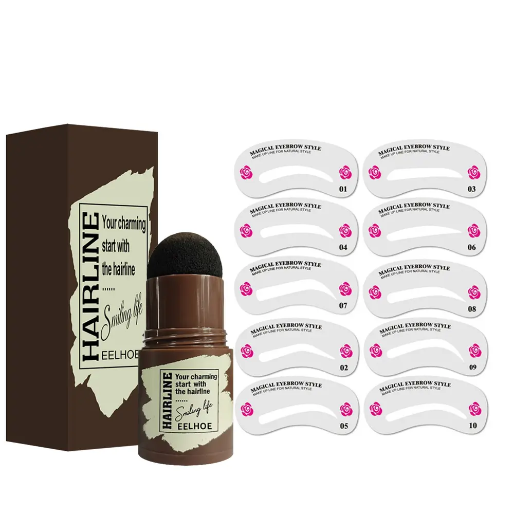 Groothandel Wenkbrauw Stempel Waterdichte Een Stap Eye Brow Stencil Stempel Vormgeven Kit