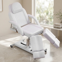 Table de massage moderne pliable en métal et cuir, avec éponge haute densité, fonctions hydrauliques, pour usage domestique et en salon de beauté