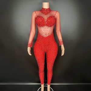 Tenue d'<span class=keywords><strong>anniversaire</strong></span> vêtements de luxe pour femmes <span class=keywords><strong>combinaison</strong></span> de fête élégante avec pierre barboteuse de luxe <span class=keywords><strong>combinaison</strong></span> en maille pour femmes - Product Image 4