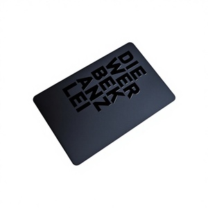 Black PVC Business Card with UV Spot Printed Offset <b>Printing</b> Customizable Size - Product Image 1