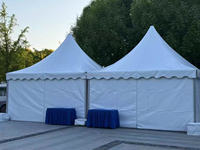 Carpa Gazebo Pagoda de Techo Alto, Blanca, de PVC, para Fiestas, Eventos al Aire Libre, Cumpleaños, Aniversarios, Recepciones, 3x3m, 4x4m, 5x5m, 6x6m