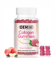 Complément de collagène Collagène marin Glutathion Injection Blanchiment de la peau Gummies de collagène à la saveur de fraise