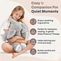 Peluche Lestée Personnalisée Anti-Anxiété Parfum Lavande, Jouet Chauffant en Peluche Éléphant Lesté Personnalisé