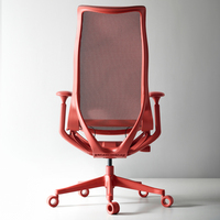 Chaise de bureau ergonomique moderne en maille pour jeux informatiques, dossier haut, hauteur réglable, dossier divisé, cadre en plastique