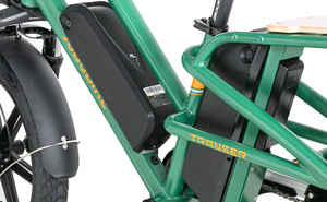 Vélo électrique familial polyvalent à longue portée avec double batterie, frein hydraulique, suspension intégrale, capteur de couple, absorption des chocs, <span class=keywords><strong>cargo</strong></span> - Product Image 4