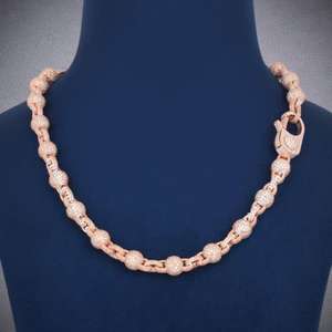 Chaîne à maillons billes Hip Hop en argent 925 de 10 mm, entièrement sertie de diamants VVS1, passe le testeur de diamants, cadeau de mariage pour homme - Product Image 6