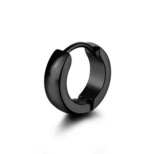 Cambered <strong>Rose</strong> <strong>Gold</strong> Huggie Earrings Trendy Stainless Steel Small <strong>Hoop</strong> for Men and Women Fashion Jewelry - Product Image 4