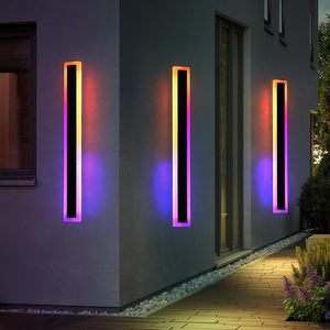 ไฟ LED แถบยาวกันน้ำ IP65 ไฟติดผนังภายนอกสำหรับสวนหรูหรา ไฟติดผนัง RGB ยาว ไฟติดผนัง - Product Image 2