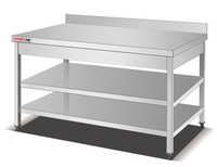 Table de travail coulissante en acier inoxydable avec tiroirs, crédence, armoire de cuisine moderne 304, panier de rangement industriel écologique
