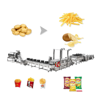 QD 1000kg/u Industriële Nieuwe Volledig Automatische RVS 304 Productielijn voor Aardappelchips, Diepvriesfrieten en Halfgebakken Fruit