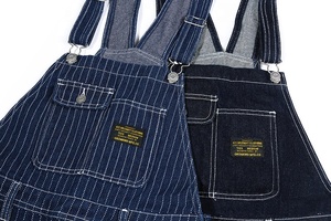 100% Cotton Denim Vintage Overalls Men Comfortable Medium Breathable Striped Jumpsuit Workwear <strong>Dungaree</strong> Button Autumn Customized - Product Image 2
