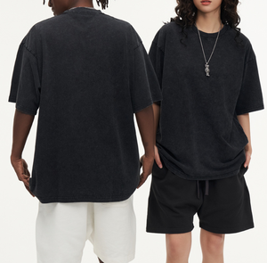 270GSM 100%コットン卸売ヴィンテージTシャツ、カスタマイズ可能なオーバーサイズウォッシュドTシャツ、売れ筋メンズ刺繍入りTシャツ - Product Image 4