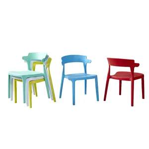 HANYEE高品质意大利可堆叠简约背聚丙烯塑料餐椅餐厅pp椅