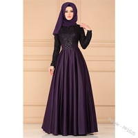 Abaya musulmane pour femmes, manches longues, jupe longue, col rond, robe de prière modeste pour tous les jours