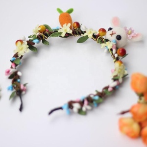 Bandeau en métal Bandeau DIY Kits Laine Mérinos Aiguille Feutrage Lapin et <span class=keywords><strong>Carotte</strong></span> Nouveauté Laine Feutrée Cadeaux - Product Image 4