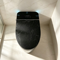 WC intelligent en céramique sans rebord, motif marbre noir, certifié CE, design de luxe GUIXIN