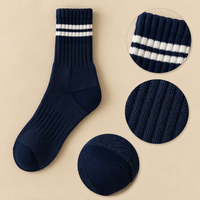 Chaussettes en laine personnalisées avec logo, chaussettes côtelées en tricot chaud et décontractées pour les marques de produits privés