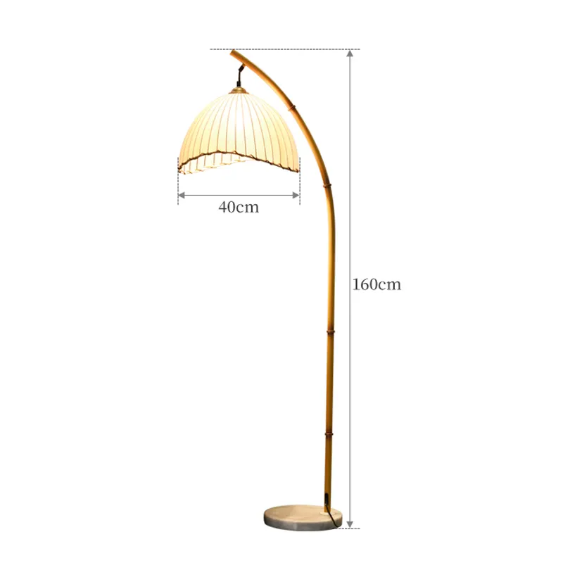 Современная декоративная интерьерная бамбуковая лампа E27, напольная лампа