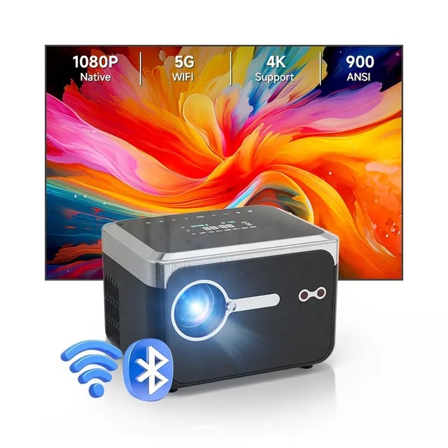 Hot Smart Android 5G WiFi Wireless Stereo Speaker with LED Lamp Supports 4K Multimedia Projector for Movie Cinema