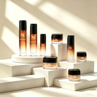 Ensemble de flacons en verre pour soins de la peau de qualité supérieure, design luxueux personnalisé, forme carrée, 30 ml, 100 ml, 120 ml, 30 g, 50 g