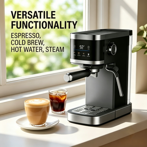 <span class=keywords><strong>Machine</strong></span> à café 4-en-1 avec cordon VDE, grand écran couleur, conviviale pour les débutants, eau chaude, vapeur, mousseur à lait, semi-automatique - Product Image 5