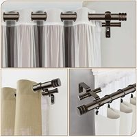 Tringle à rideau double en aluminium de style minimaliste pour décoration de chambre à coucher