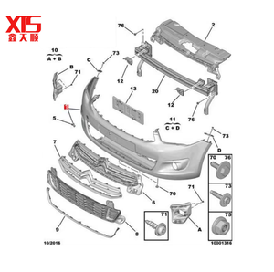 Gruppo Paraurti Anteriore per <span class=keywords><strong>Citroen</strong></span> <span class=keywords><strong>C</strong></span>-<span class=keywords><strong>Elysee</strong></span> 2014-2016 per Protezione Anticollisione 1610629980 - Product Image 5