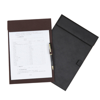 Carpeta profesional de cuero pu para negocios, carpeta de documentos A4 personalizada de alta calidad con almacenamiento de bolígrafo