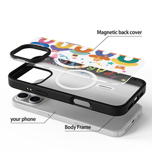 Clear Removable Back Cover Support Pattern Customized Luxury Magnetic Acrylic Wireless Charging <strong>Phone</strong> <strong>Case</strong> <strong>for</strong> iPhone 16 Pro Max - Product Image 3
