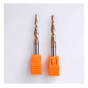 Fraise conique à double denture en carbure super dur de 10 mm, à bout sphérique, avec revêtement CR, OEM ODM, pour fraisage en montée, Yueyi - Product Image 1