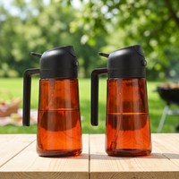 Bouteille de stockage en verre 2-en-1 et vaporisateur d'huile avec distributeur 470 ml pour la conservation de la fraîcheur en cuisine et en camping