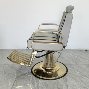 Grey Pu Leather Barber <b>Chair</b> Vintage Barber Shop Multifunctional Salon <b>Chair</b> with Swivel Customizable logo - Product Image 4